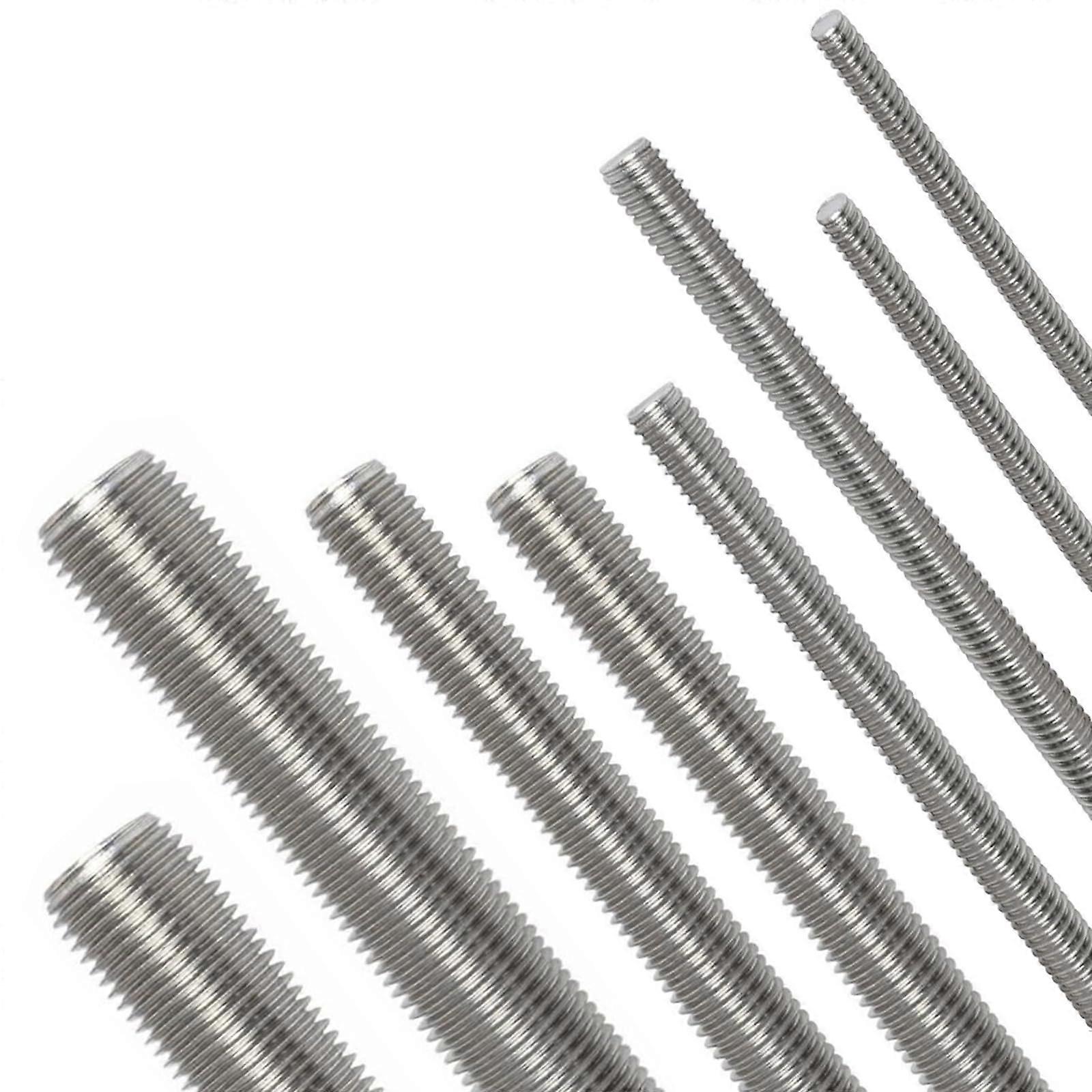 8 PCS Stainless Steel Fully Threaded Rod, 11.81 Inch Length All Thread Rod, M6/ M8/ M10/ M12 Size Threaded Screw, Rods & Studs, Right Hand Threadsage