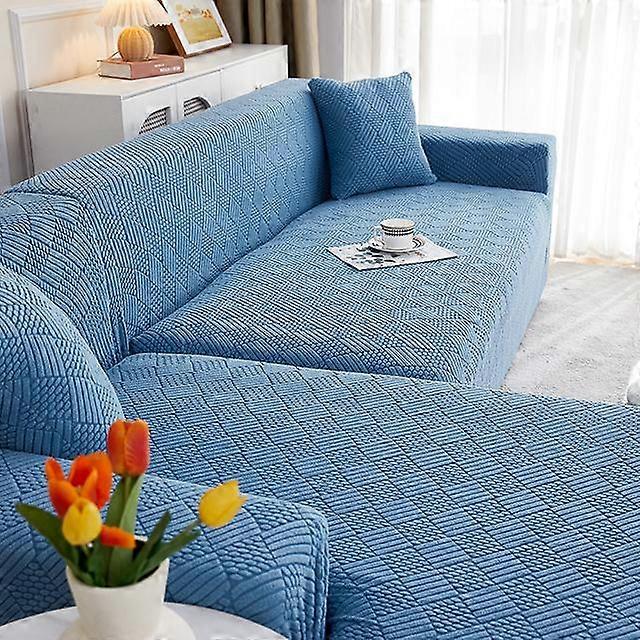 Huse de canapea de culoare Jacquard Soild Rezistent la praf Stretch în formă de L Husă de canapea de colț pentru sufragerie Huse de canapea detașabile de birou