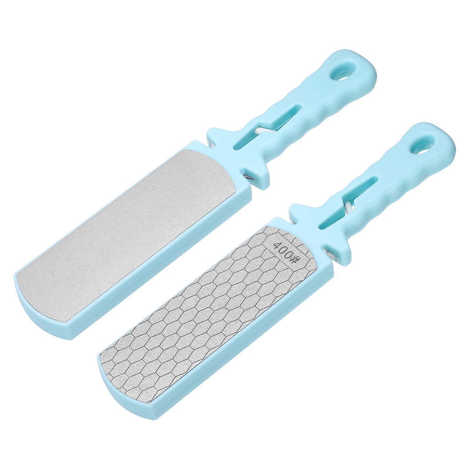 2pcs Hand Sharpening Stone Whetstone, 400/1000 Grits 2 Side Diamond Large Sharpener