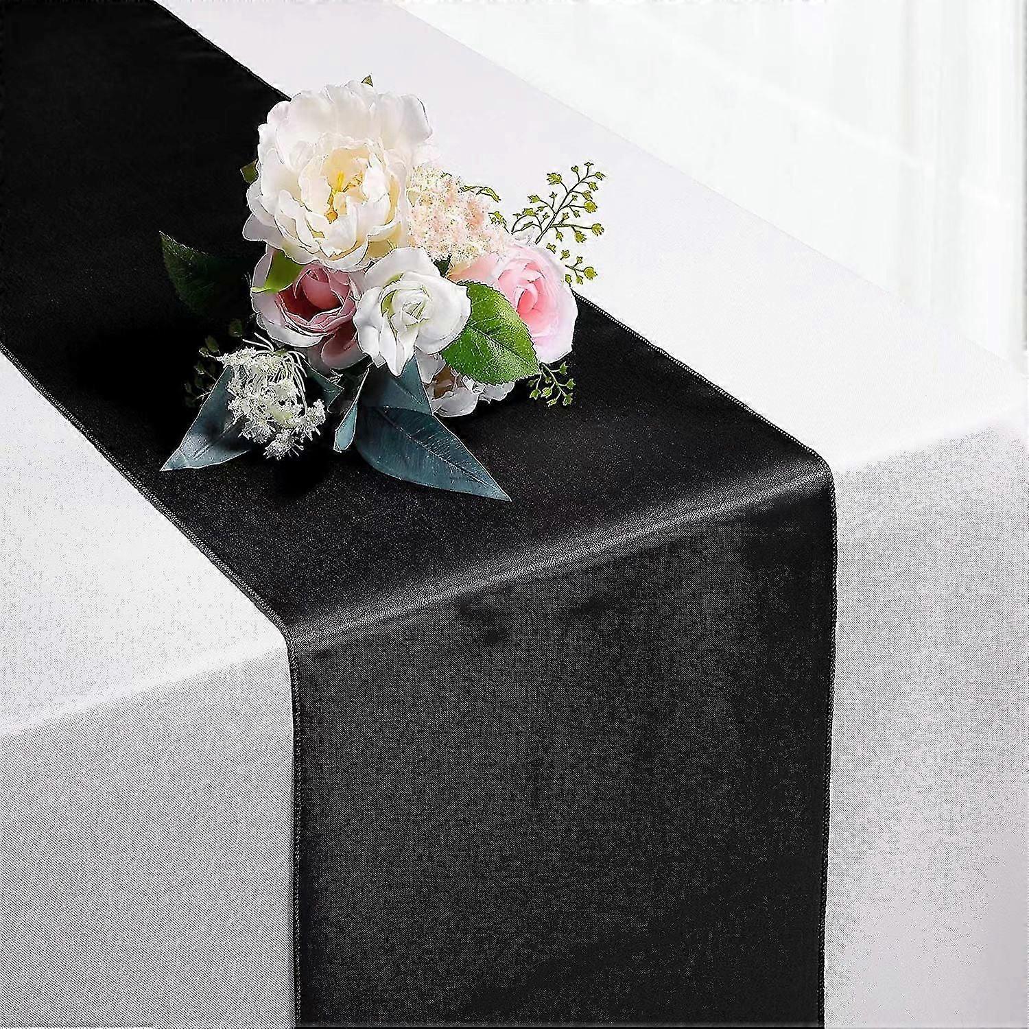 2Pcs Satin Wedding Table Runner Solid Color Satin Decorative Table Mat_Featured Gift