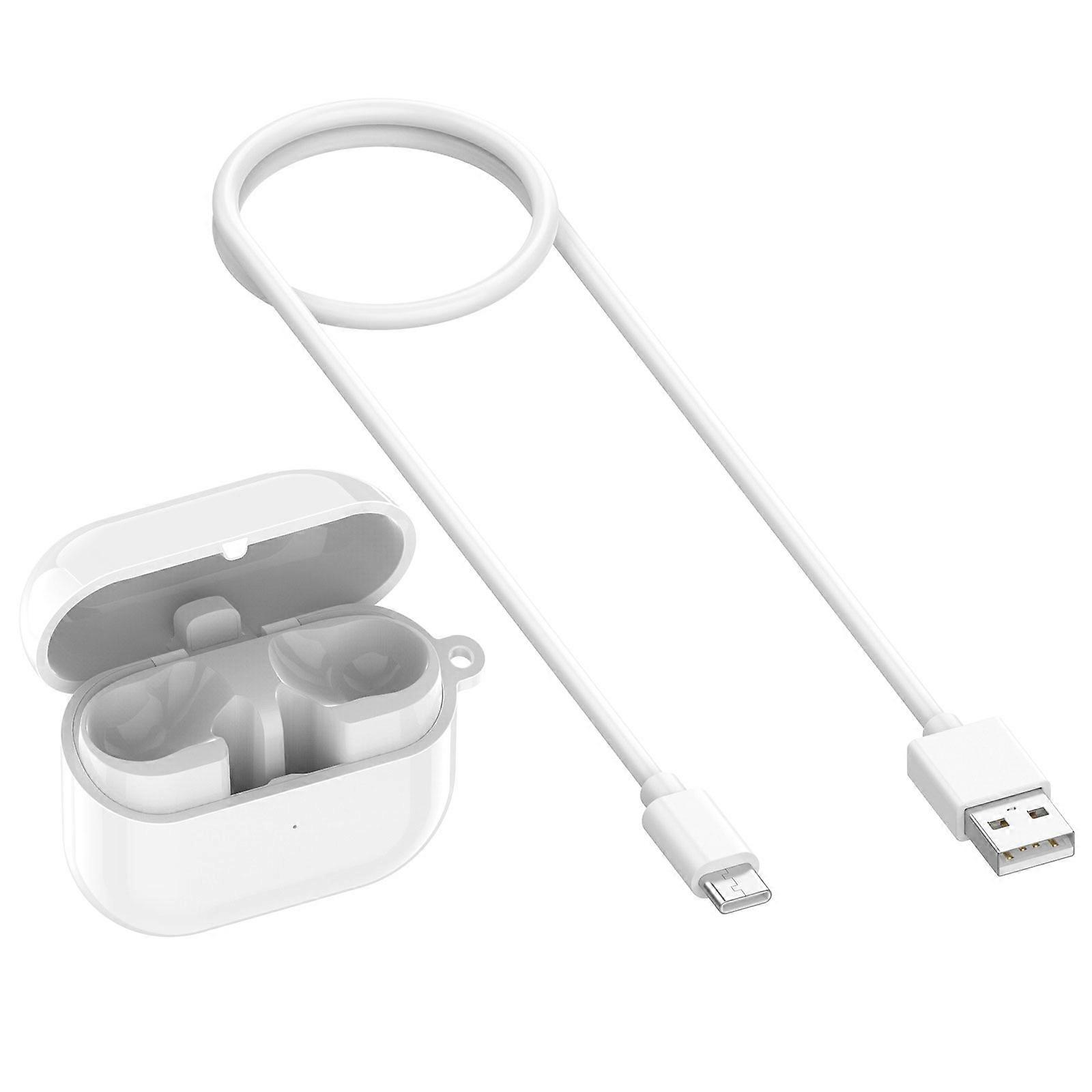 Charging Storage Unit With LED Battery Indicator And Shock Absorption Design Suitable For Buds 3 R530 Mobile Accessories  White