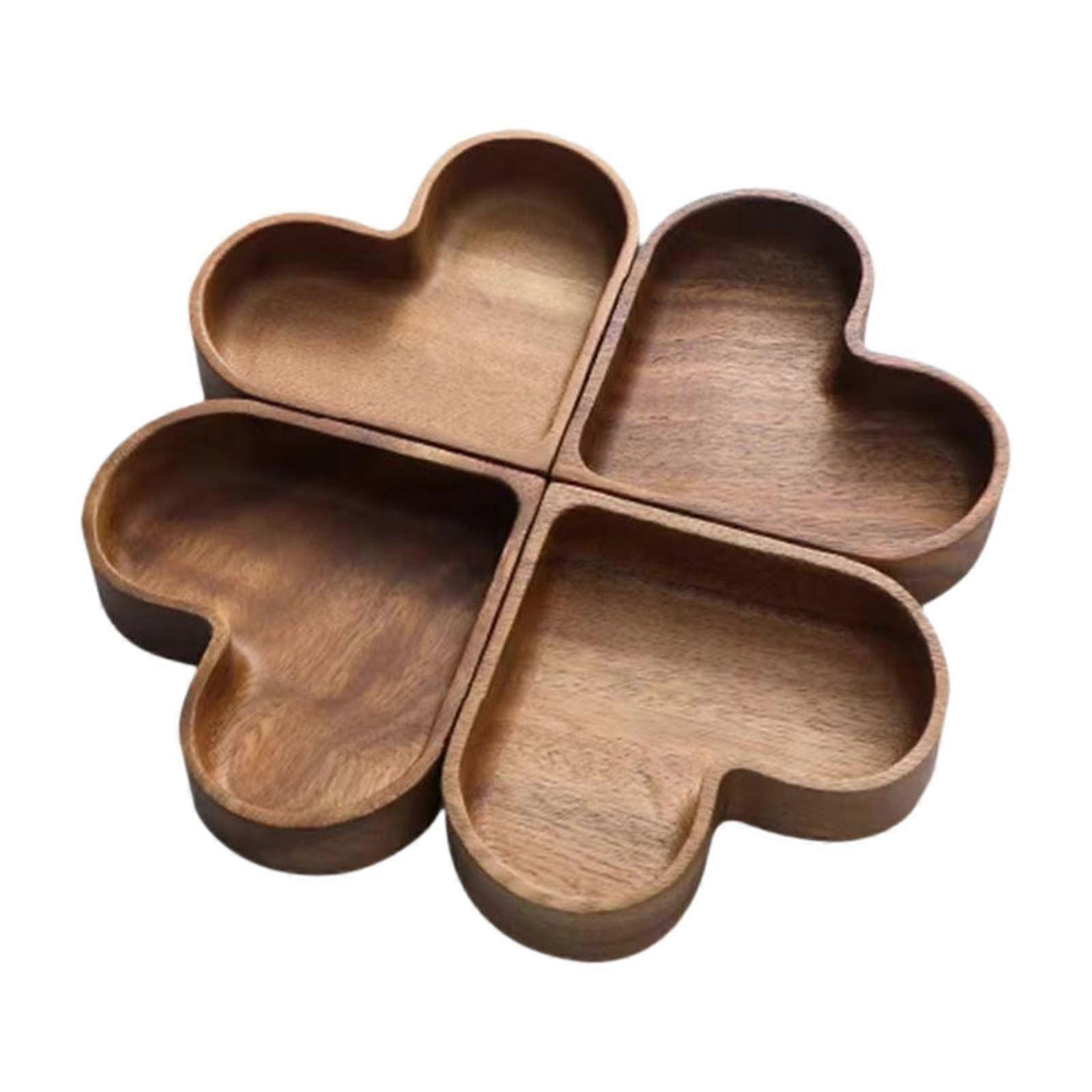 4'lü Paket Kalp Şeklinde Servis Tepsisi, Parti İçin Tatlı Tabağı, Mutfak Tezgahı Teşhiri