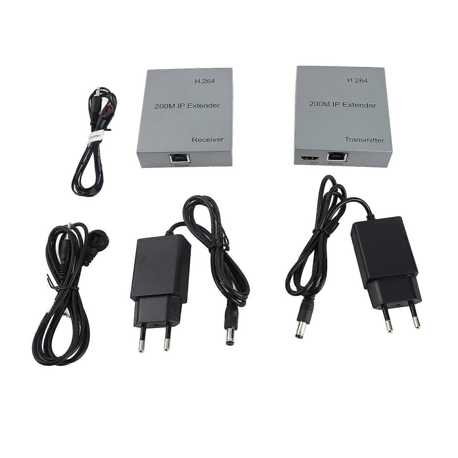 200m HD IP Extender 1080P Cat5e Cat6 Cat7 Suporte 3D EDID Poc HD Interface Multimídia Receptor Transmissor