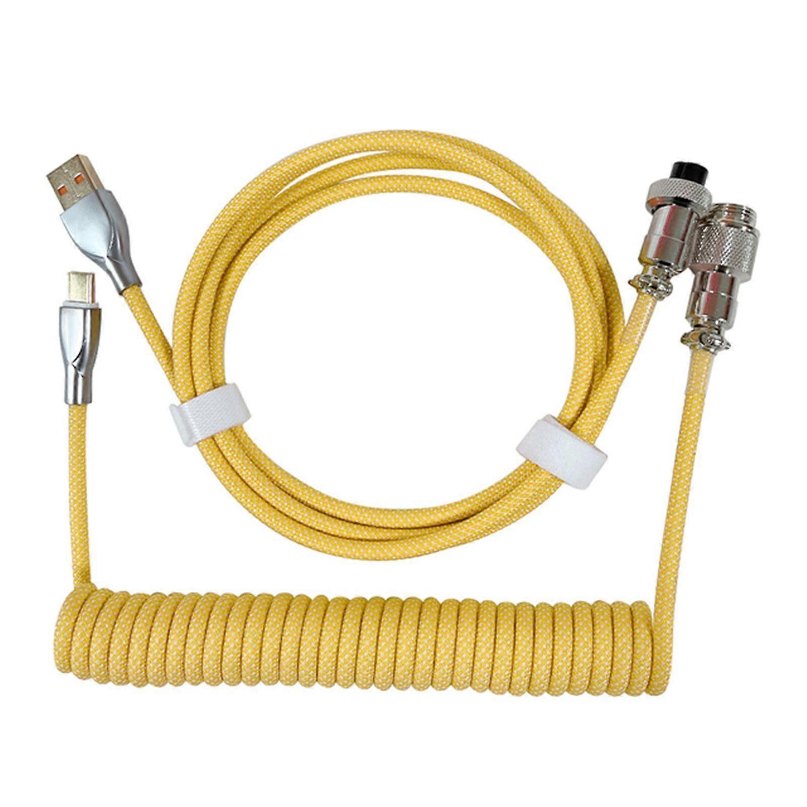 Mechanical Keyboard Cable Coiled USB Type C aviator Connector USB Spring Cable