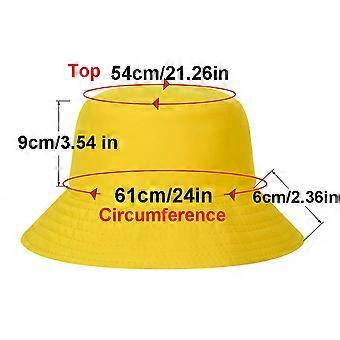 Chapeau Seau Réversible Citron Mignon – Casquette Pêcheur Double Face Unisexe Plage Voyage Été Blanc Jaune