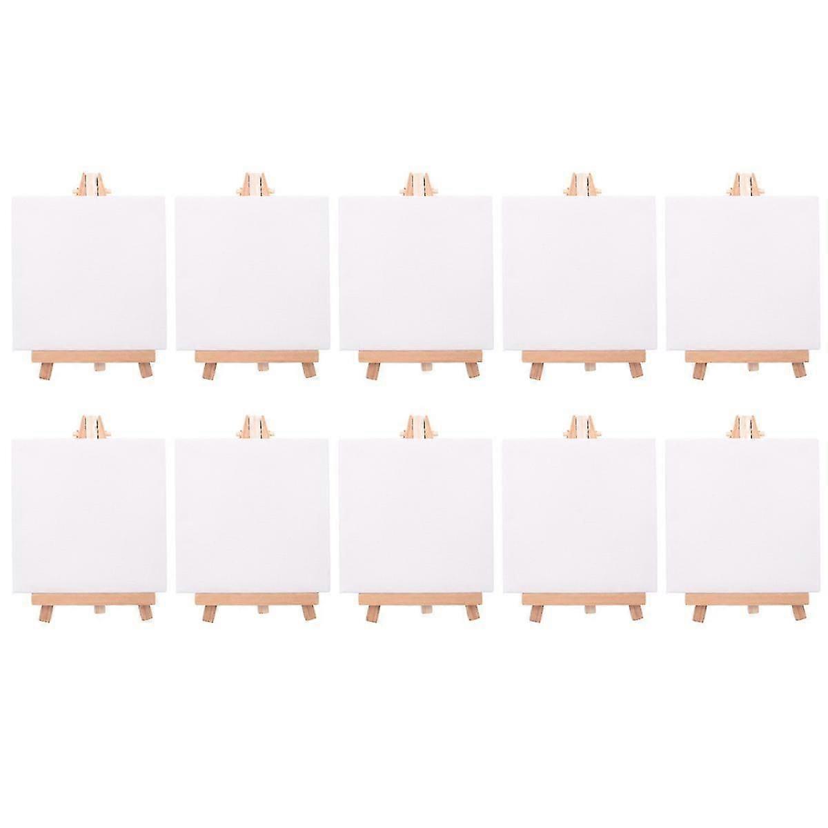 10 Set Artists Mini Canvas Set Painting Craft DIY Drawing Small Table Easel Gift