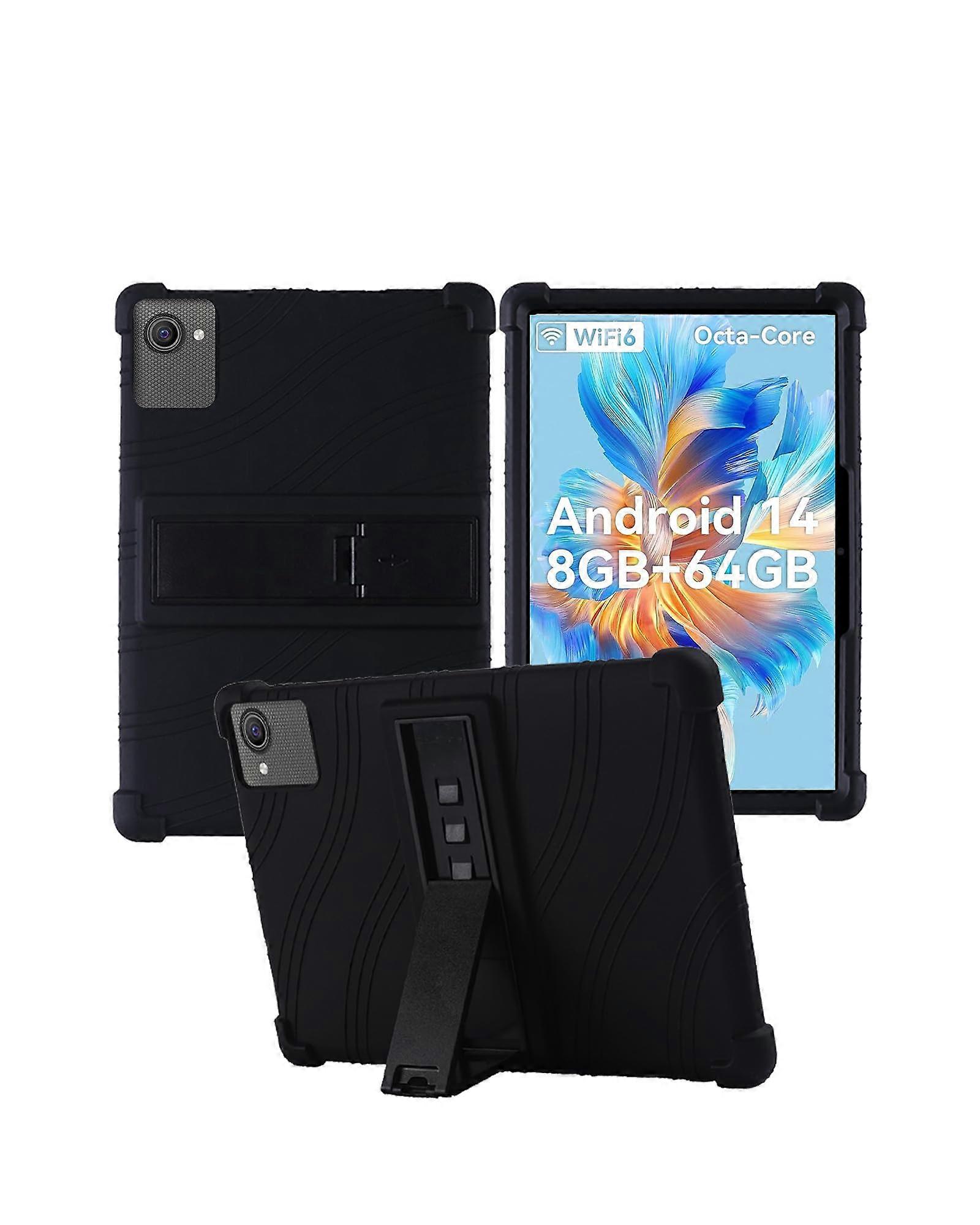 for ZOFYWNAS C10 Tablet 10 Inch Android 14 Tablets Case, Silicone Soft Adjustable Stand Kids Friendly for ZOFYWNAS C10 10'(Black)