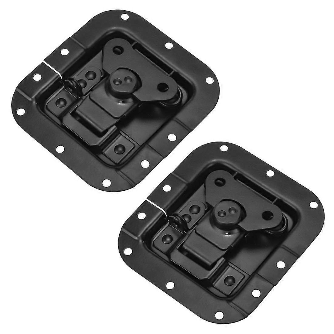 Spring Loaded Recessed Latch 2 Pack Heavy Duty 10-Hole Butterfly Latch Replacement for Road Flight Case Black 4.5x4.1