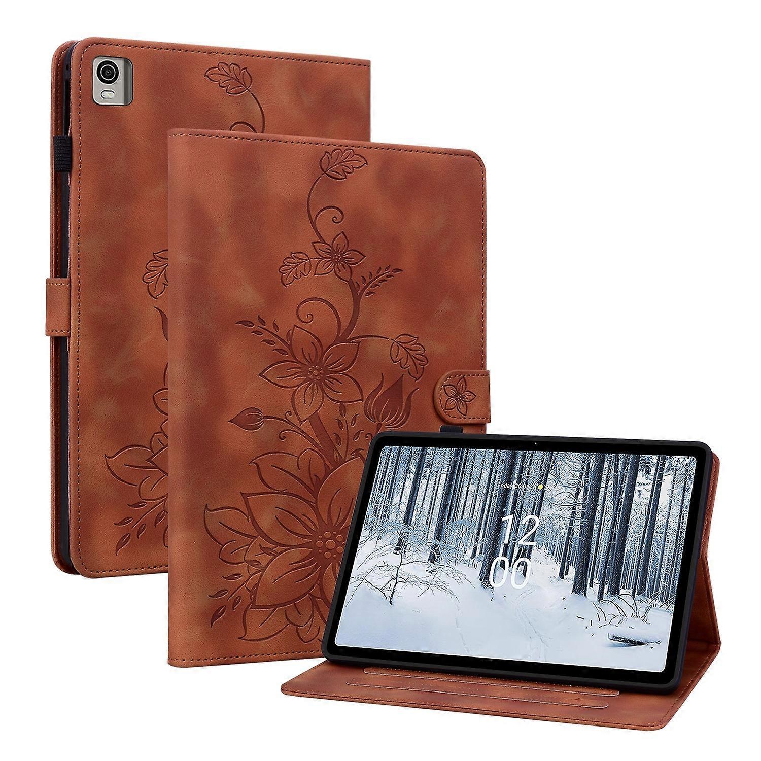Lily Embossed Leather Tablet Case