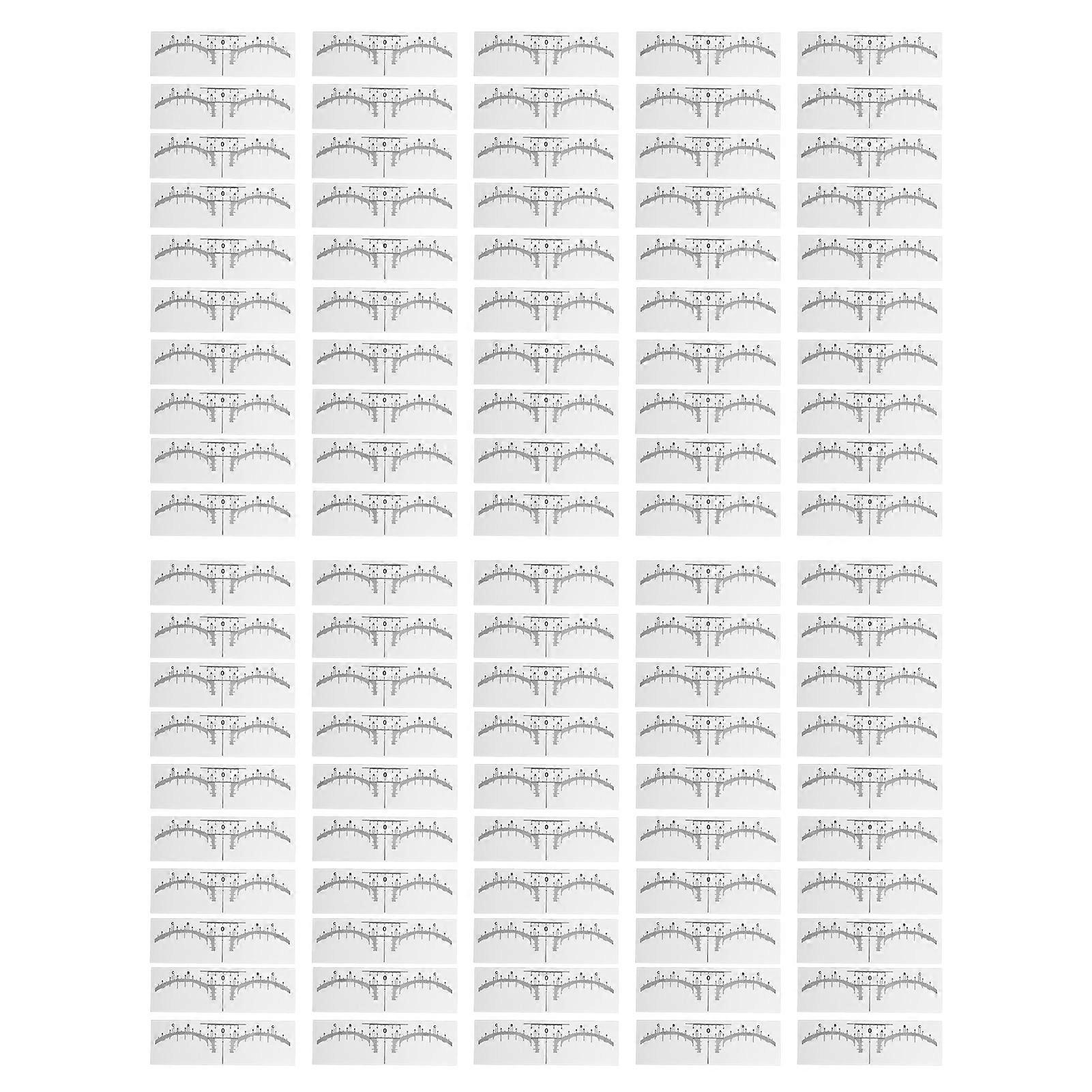100PCS Ruler Stencils Disposable PVC Clear Scale Brow Microblading Template for Eyebrow Tattooing