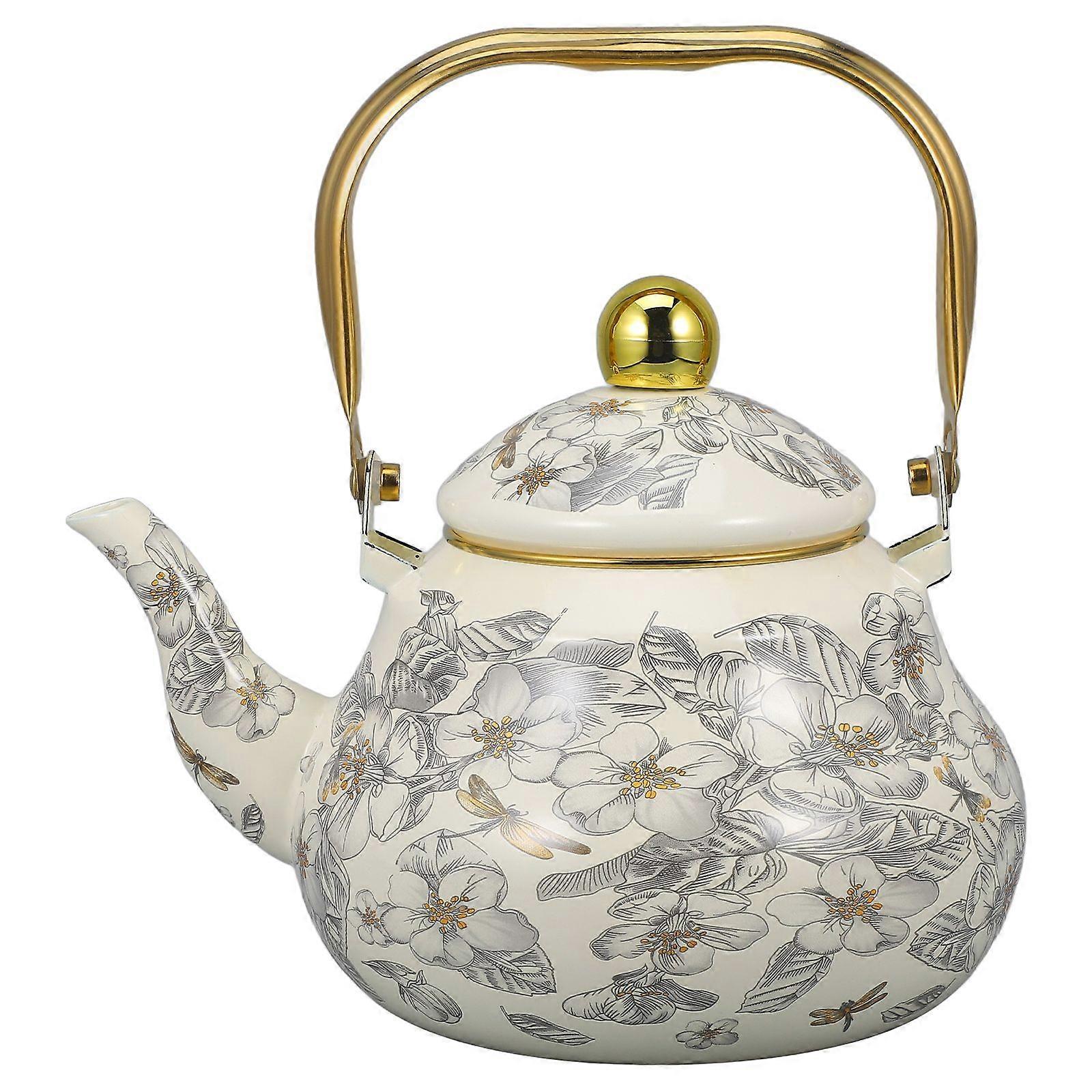 Vintage emalj tekanna retro tekanna retro varmvattenkokare vattenkokare