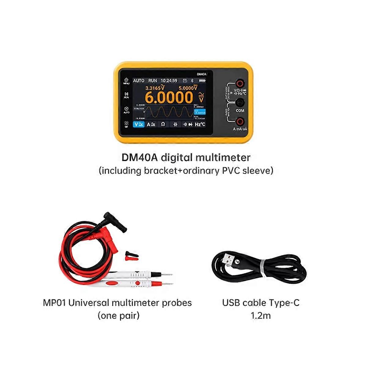 DM40 Digital Oscilloscope Multimeter Signal Generator 3-in-1 50M Sample Rate Voltage Diode Handheld