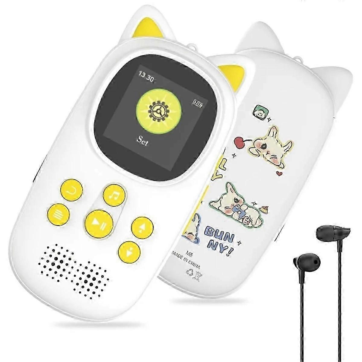 مشغل MP3 32 جيجابايت بلوتوث ، مشغل موسيقى محمول للأطفال مكبر صوت مدمج عالي الدقة يدعم التسجيل الصوتي عداد الخطى راديو FM