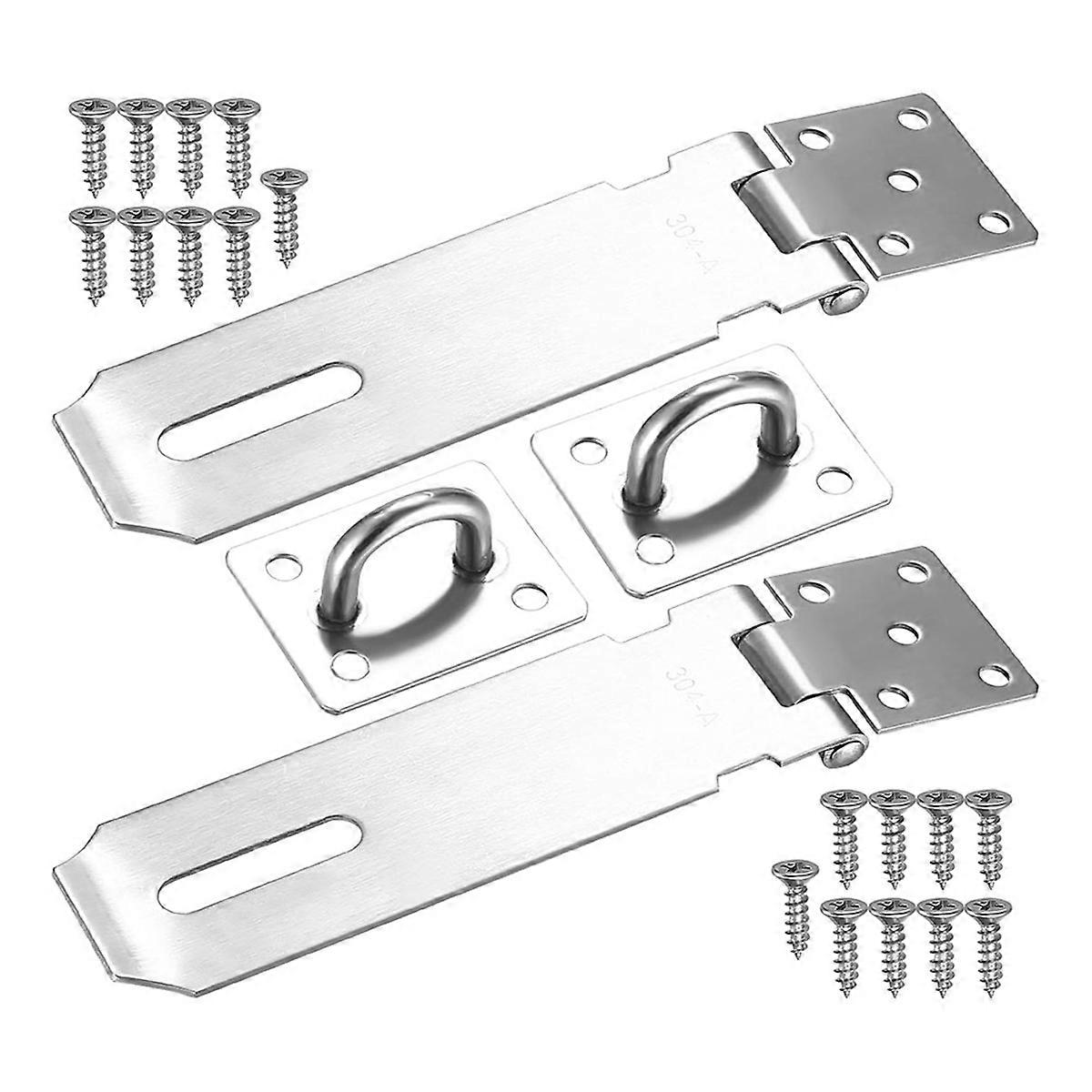 Hasp Locks, Set of 2, 5 Inch Padlock Catch, Padlock with 18 Screws