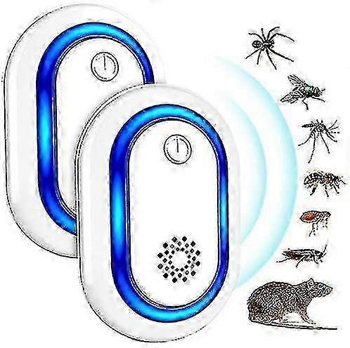 2-Pack Smart Ultrasonic Insect Repellent - 2 Mode Bionic Waves Ultrasonic Mouse Repeller for Indoor Pest Control And Outddor Animal Repellent