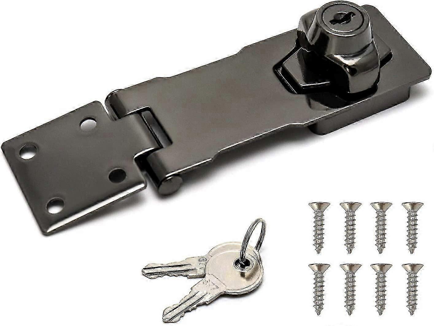 Knob Type Safety Straw Hat Latch With Key For Front Door, Garage Door, Wooden Box, Window, Cupboard (black) (1pcs)