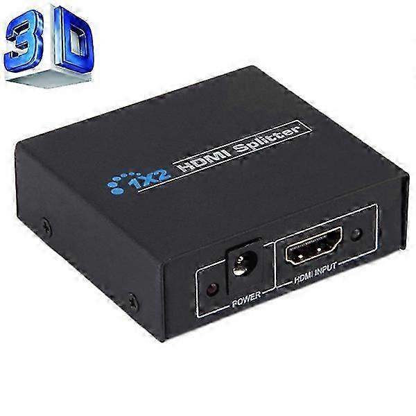 V1.4 1x2 Mini HDMI Amplifier Splitter, Support 3D & Full HD 1080P(Black)