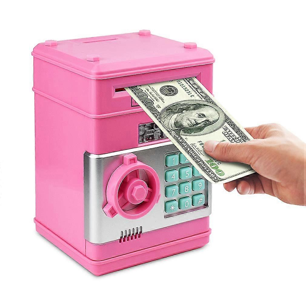Piggy Bank, Electronic ATM Password Cash Coin Can for Ages 512 (Pink)