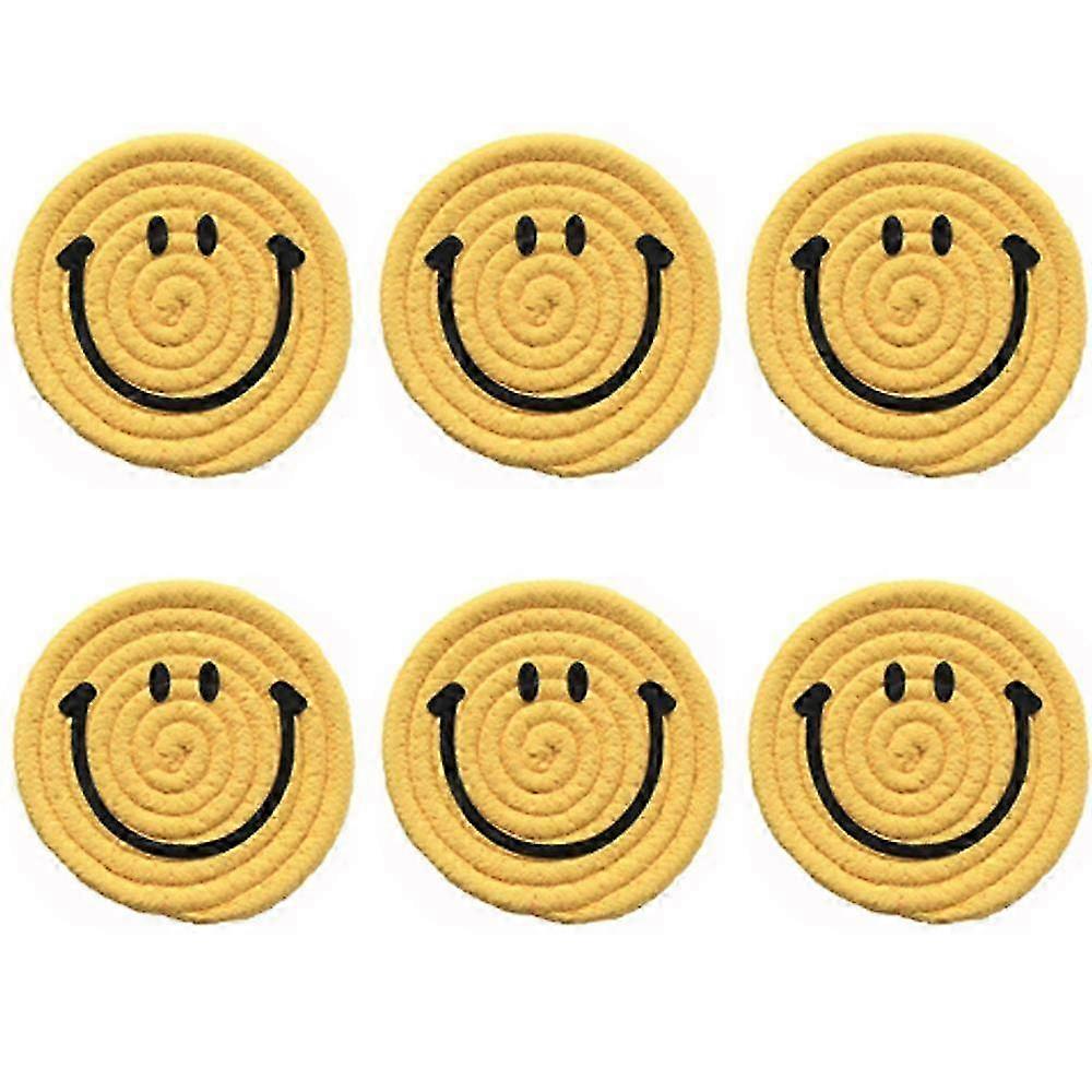 ホルダー付き面白い編みこみドリンクコースター、手作りドリンクマット