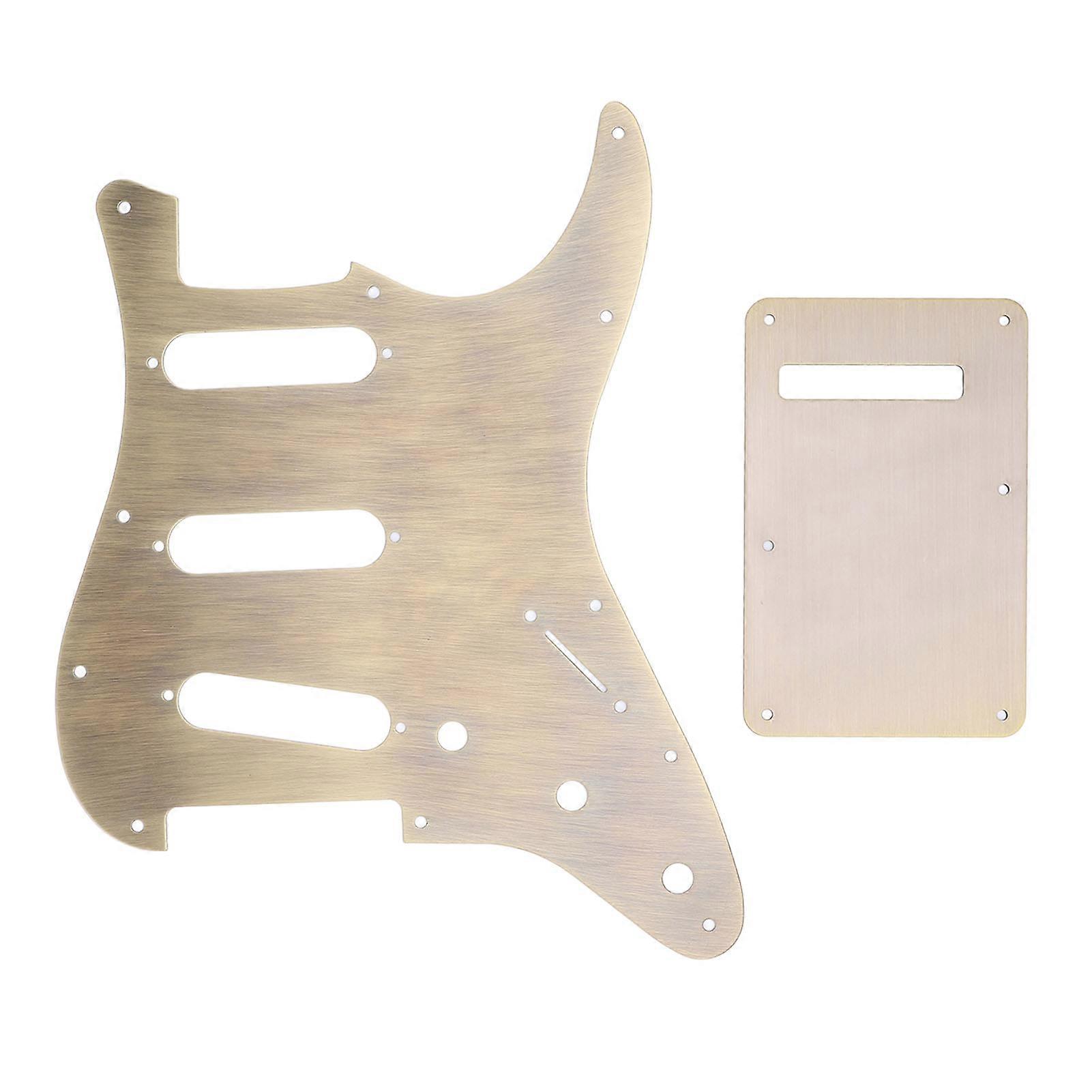 Bronze Color SSS Metal Electric Guitar Pickguard and Backplate for 3 Single Coil Pickups