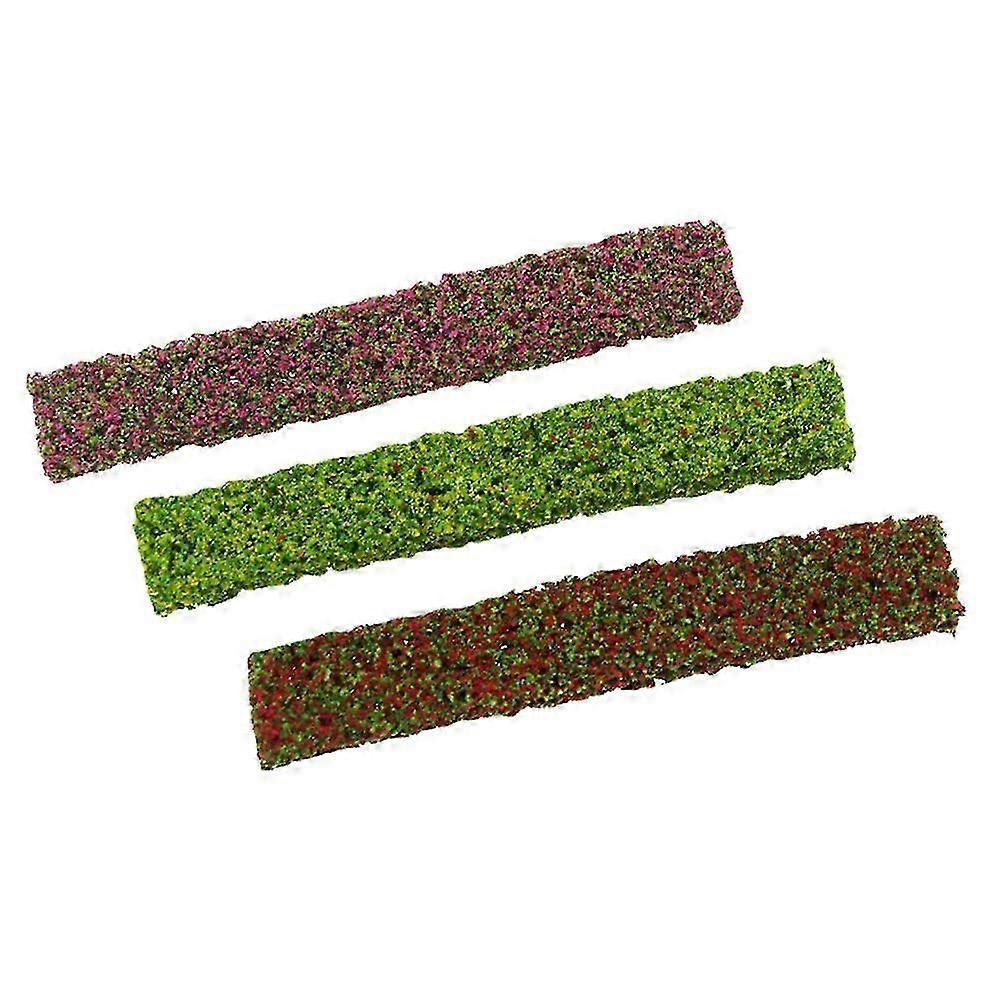 3pcs Miniature Shrub Strips Sand Table Layout Adornments Micro Landscape Shrub Decors