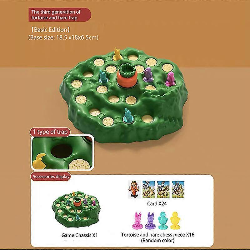 1 Set Funny Bunny Rabbit Trap Game Puzzle Toy Kids Board Game 2-4 Players Rabbit Cross Country Race