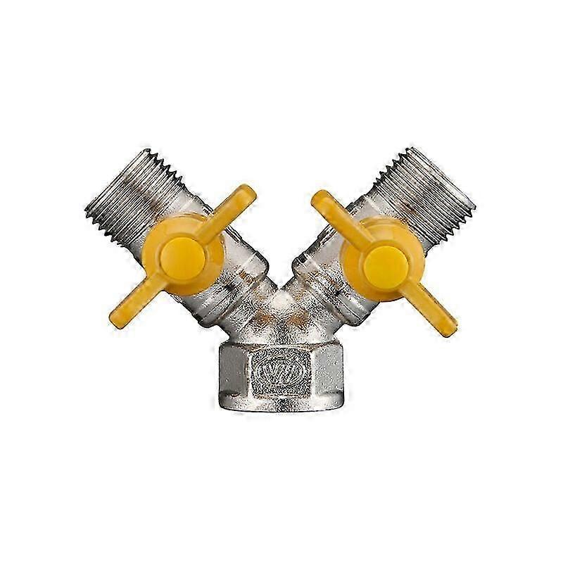 Brass Double Gas Pipe Fitting 2-Way Reverse Valve