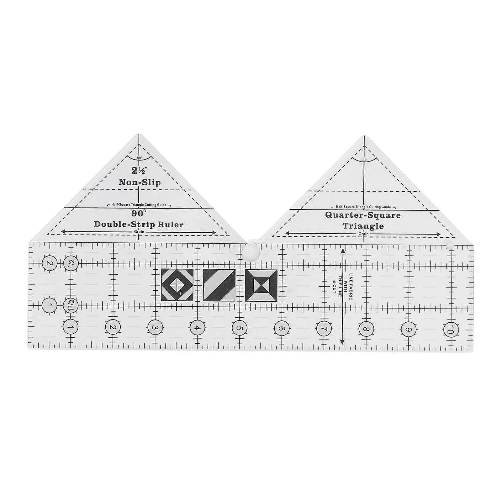 90-Degree Acrylic Double Strip Ruler 10 Inch Cutting Tool for Tailoring and Fashion Design