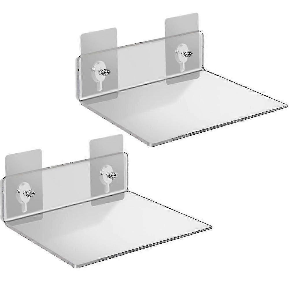 Moderne Acryl Floating Regale 2er Set, platzsparendes Wandregal für Schlafzimmer, Bad, Wohnzimmer, Büro