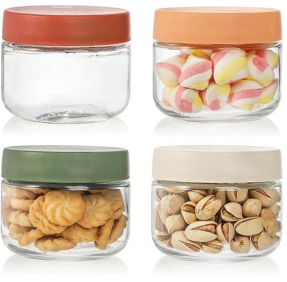 Overnight Oat Jars 300 ml - Reusable Glass Containers with Lids for Oats, Salad, Yogurt, Pudding, and Snacks