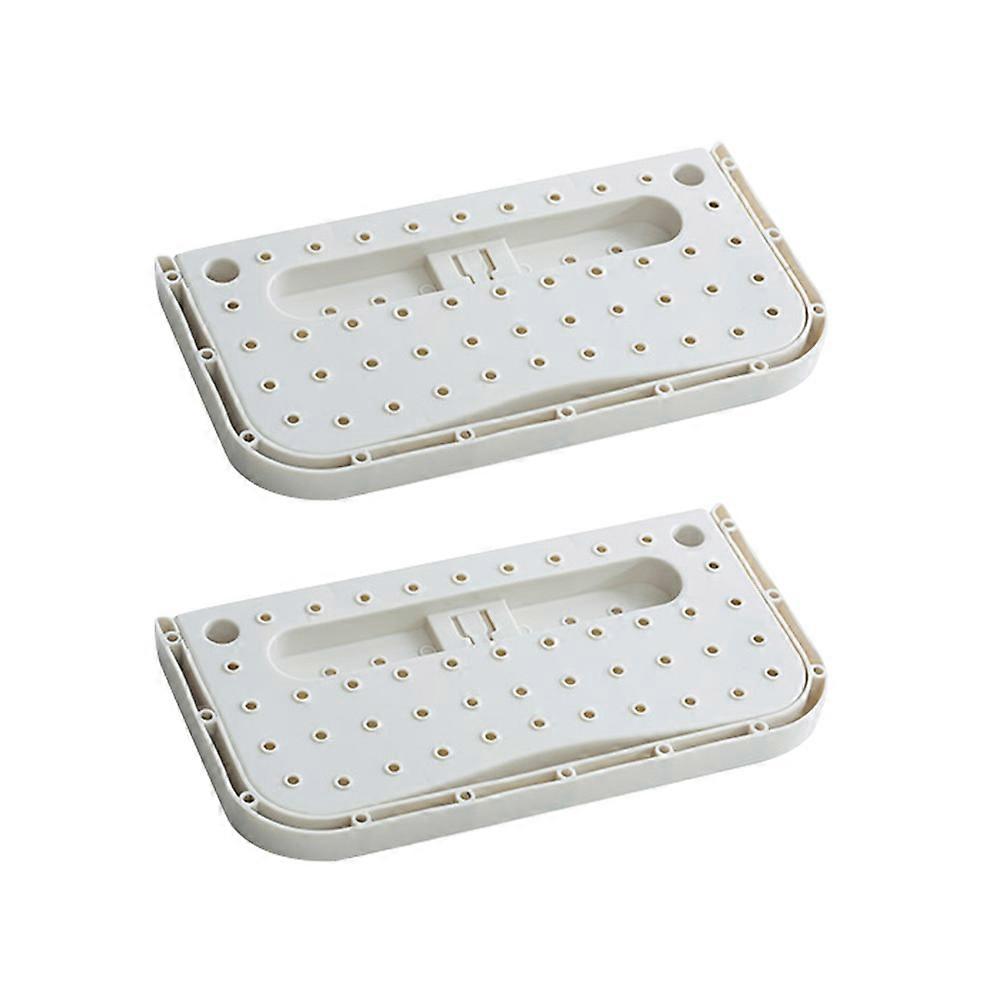 Wall Mounted Shoes Rack 2Pcs White Space-Saving Foldable Shoe Organizer