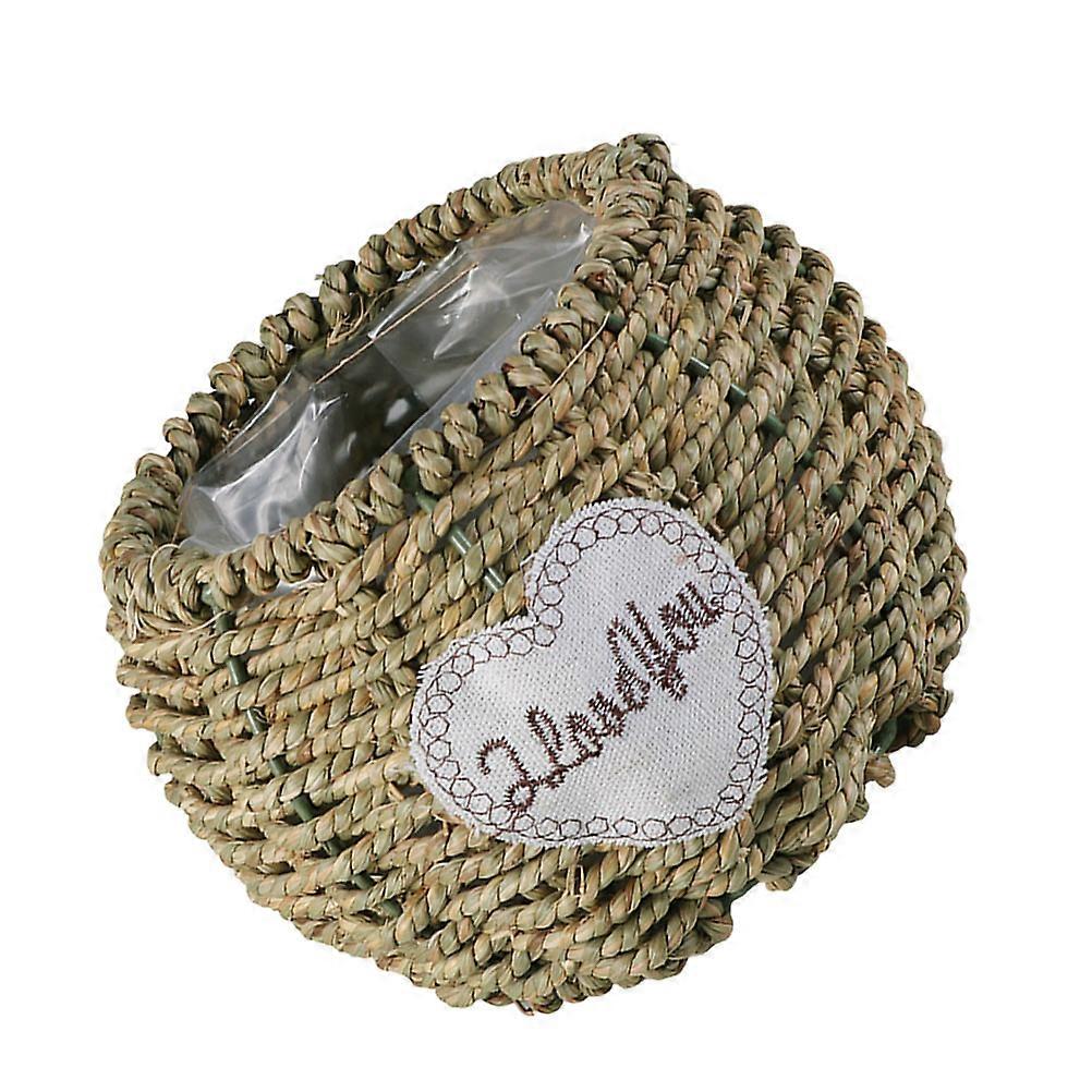 2Pcs Handwoven Flower Basket Made of Rattan for Decorative Use Light Brown