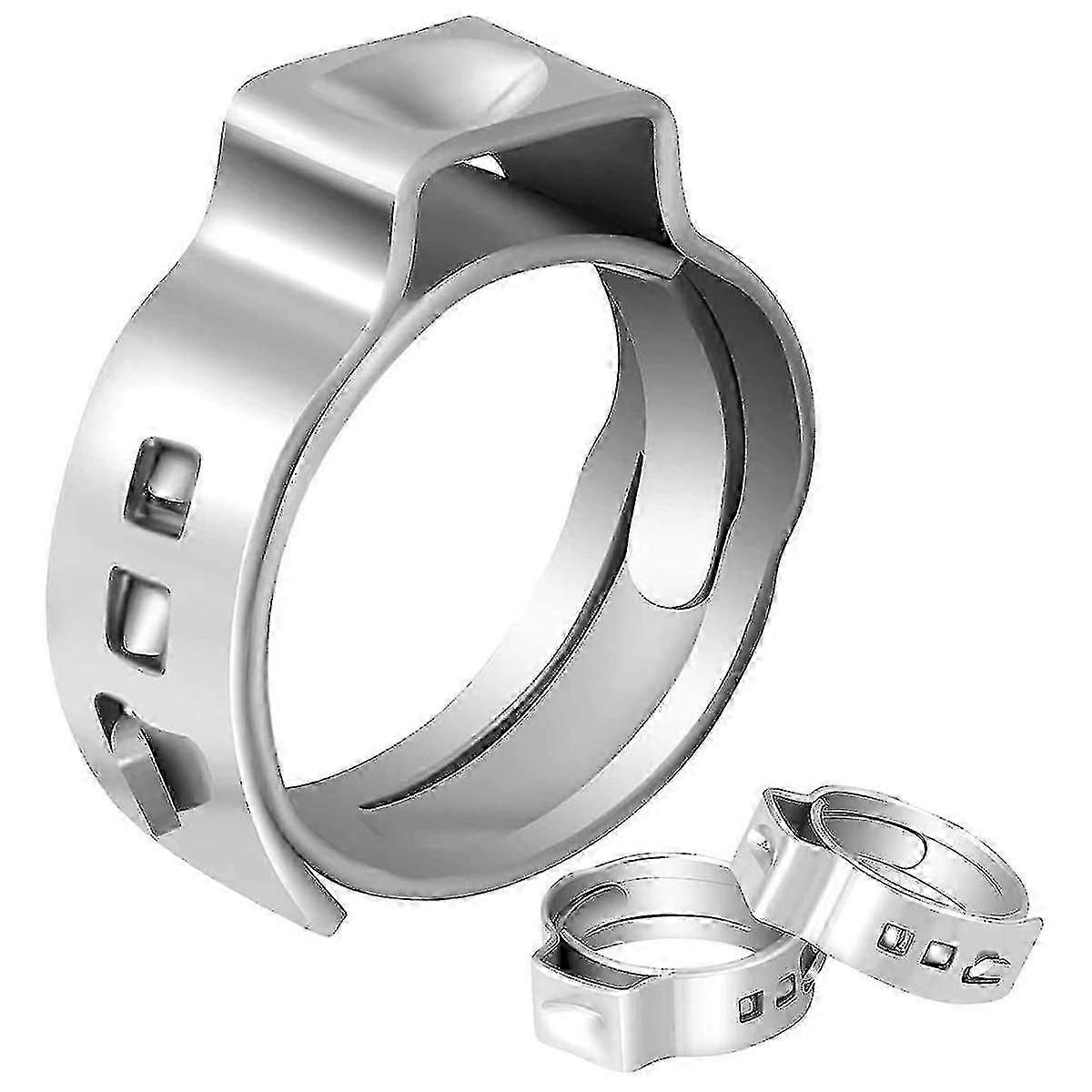 100 Pcs 3/4-inch Cinch Clamp Rings, High-quality 304 Stainless Steel Crimp Rings, Pipe Fitting Clam