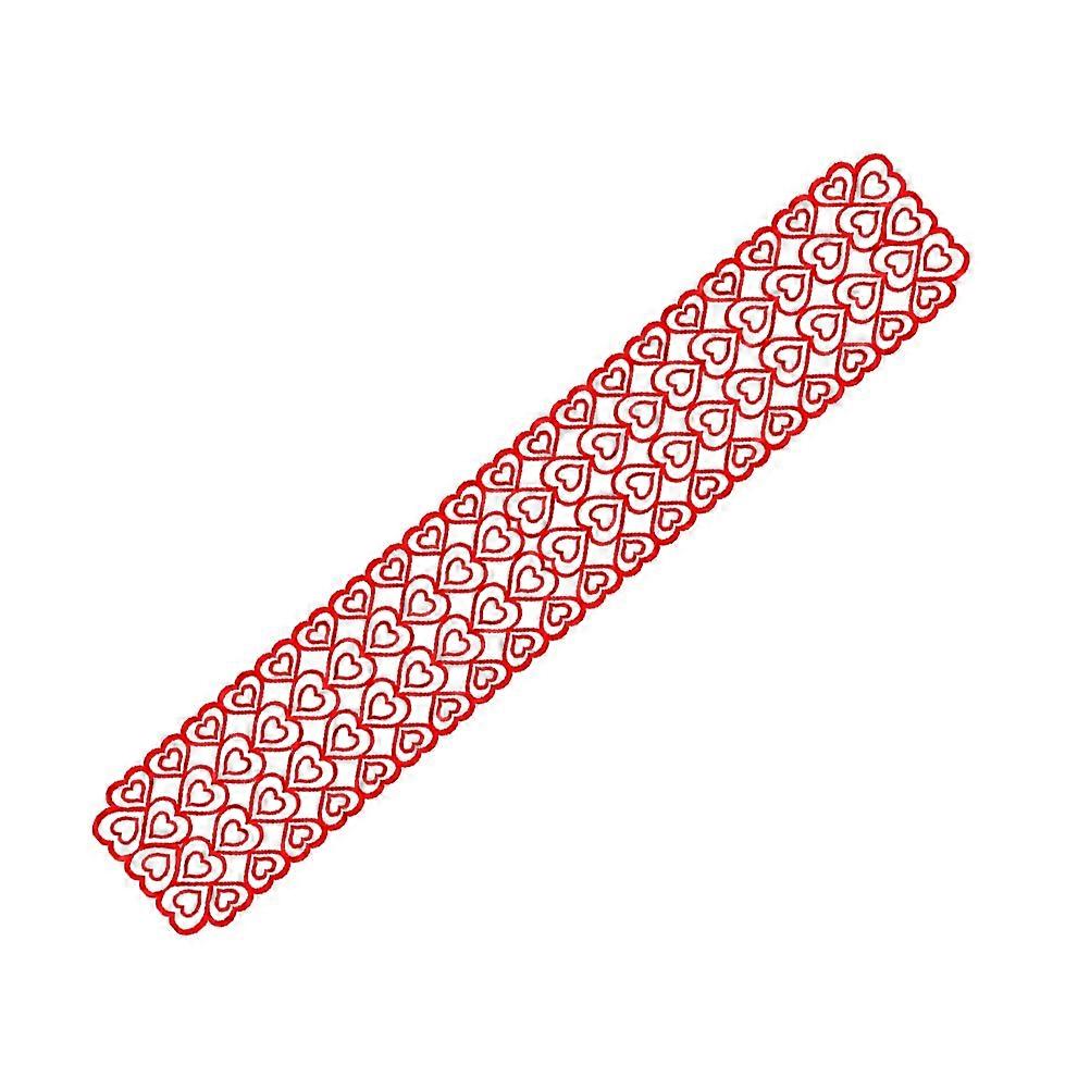 Valentine's Day Love Table Runner Red Heart Shape Cafe Decor Reduces Noise 1Set