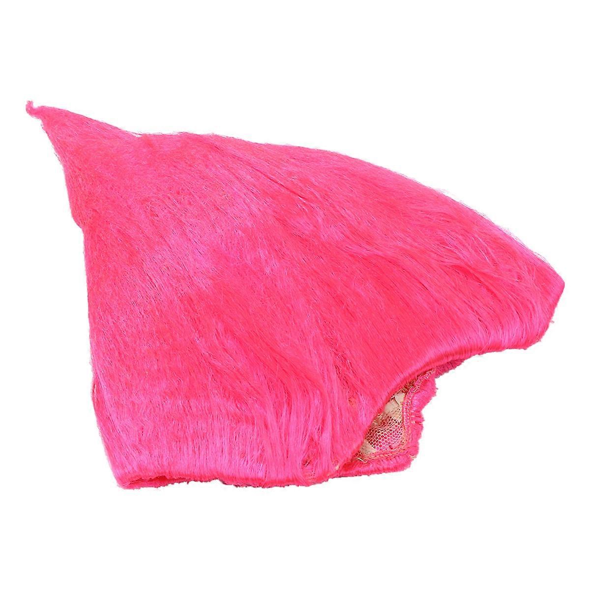 Halloween Wigs Flame Shape Synthetic Fiber Wig for Theme Party and Game Day Rose 30x26cm 1Set