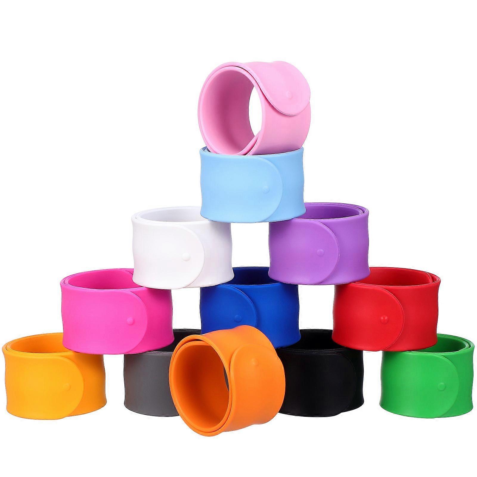 12 Pcs Slap Bracelets Solid Color Slap Wristbands Party Favors Paper Wrapping Slap Bracelets