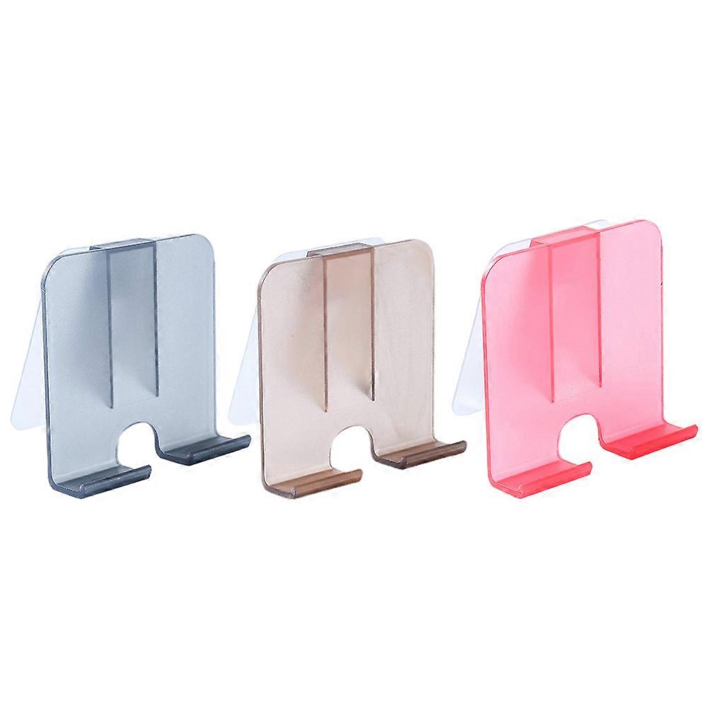 Wall-Mounted Phone Rack Self-Adhesive Wall Stand Phone Storage Racks For Bathroom 8x8cm Black 3Pcs