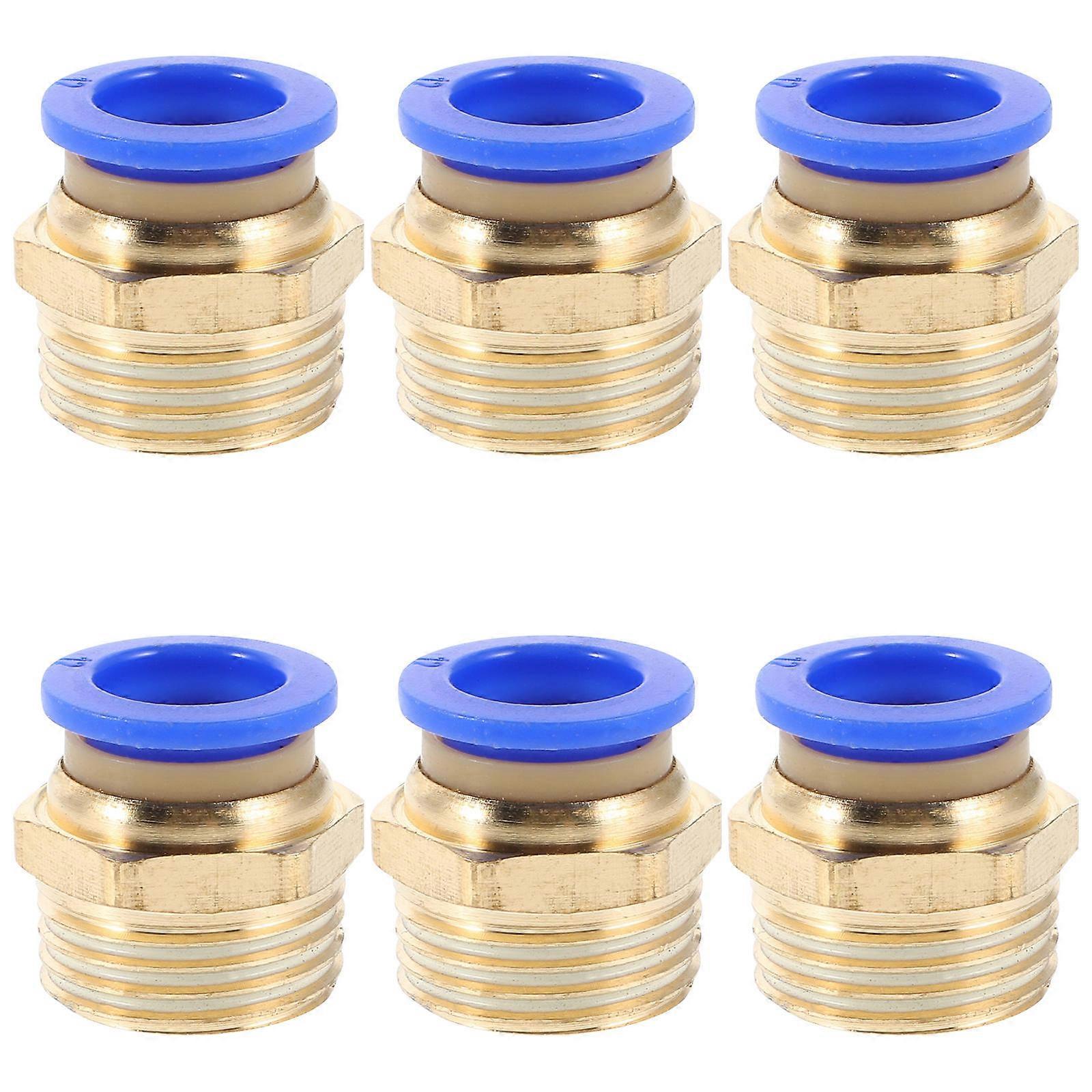 6pcs Durable Pneumatic Quick Connectors Push Fittings Straight Air Hose Adapters for Metric Coarse Threads Reliable Equipment Connectors