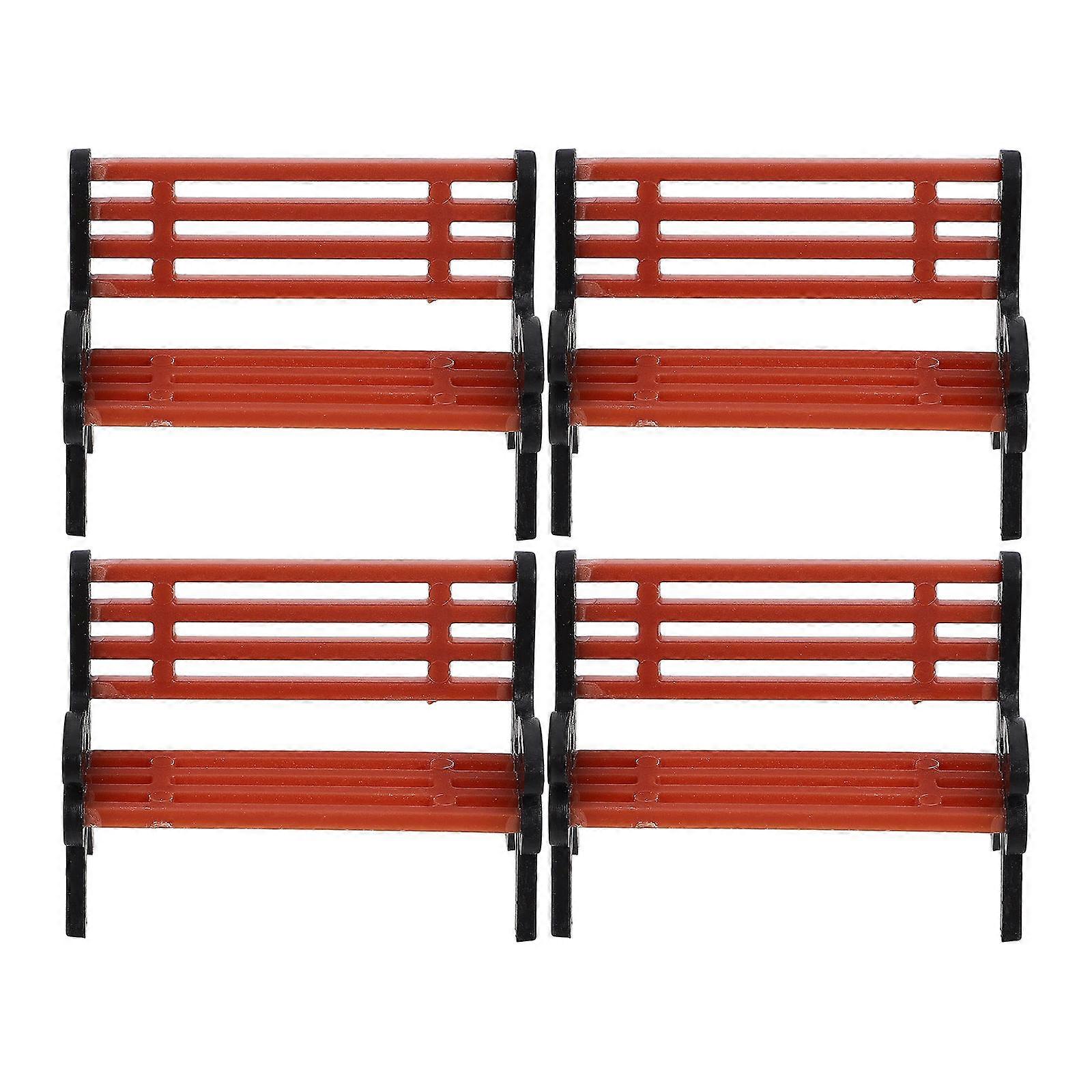 Mini Dollhouse Accessory Model Railroad Exquisitely Designed Bench Shape 4Pcs