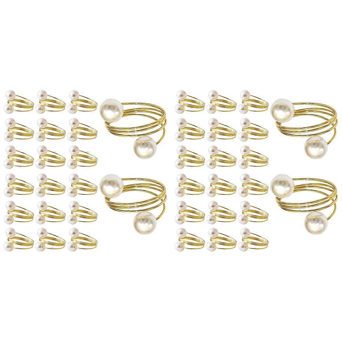 20Pack Gold Napkin Rings, Pearl Napkin Ring Set