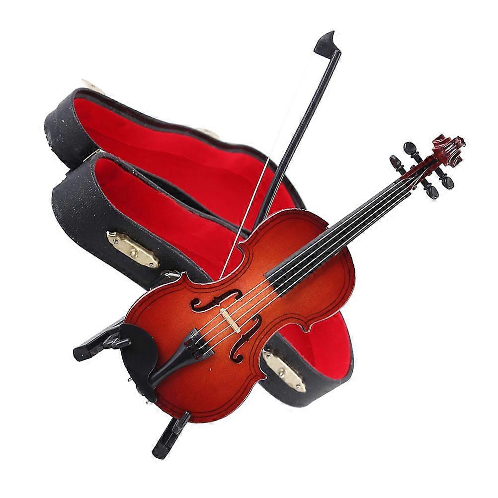 Mini Violin Model Home Decoration present Coffee 8x3x1.5cm Retro Musical Instrument Design 1Set