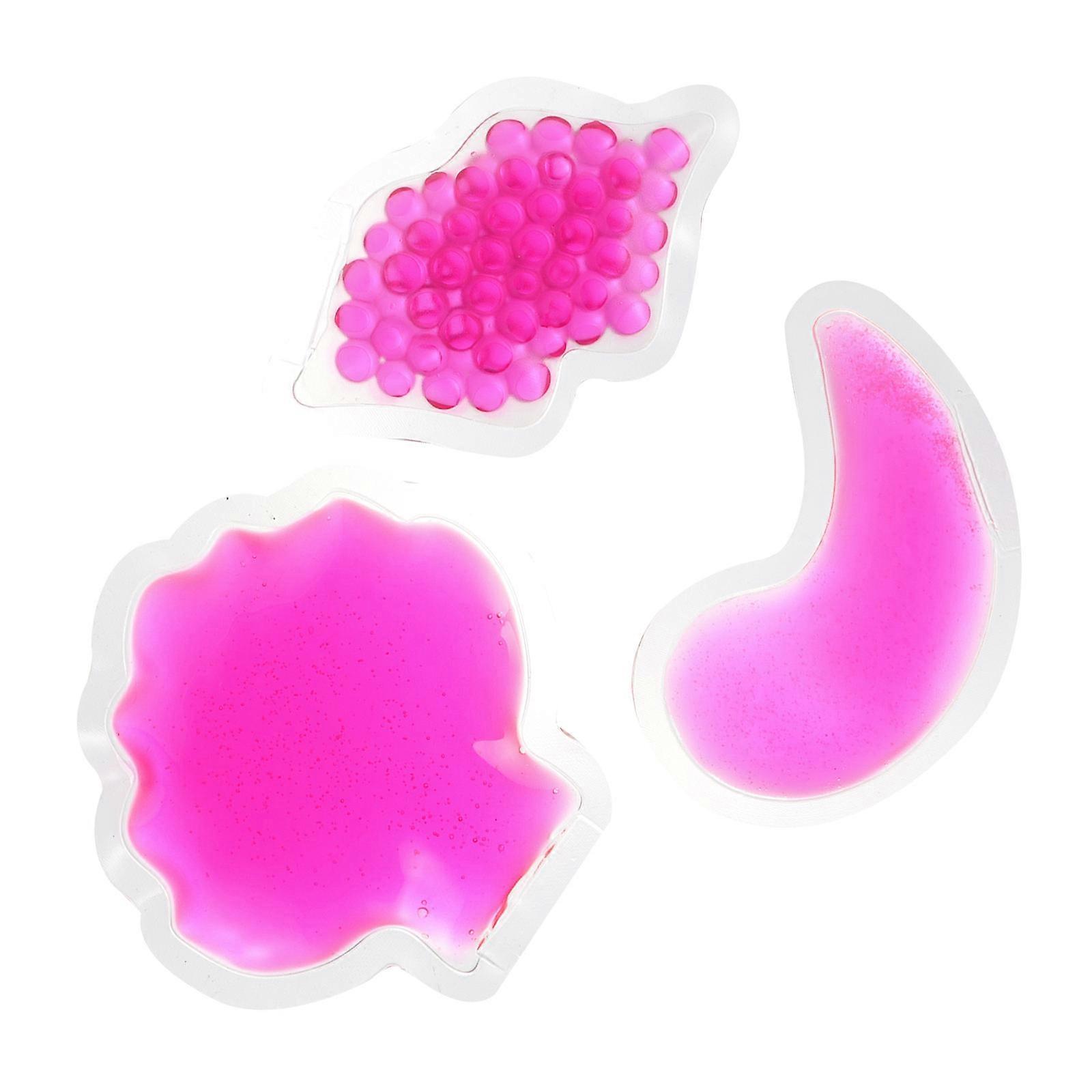 Cooling Gel Eye and Lip Mask Pack, Reusable Facial Care Ice Pack for Headaches, Dark Circles, and Tiredness, Rose Red