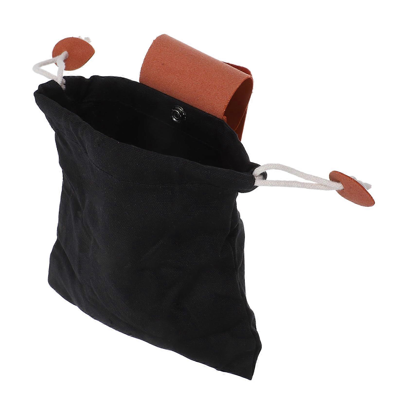 Camping Mushroom Picking Bag Reusable Harvest Tote Net Spacer PU Leather Black for Foraging and Beach Essentials