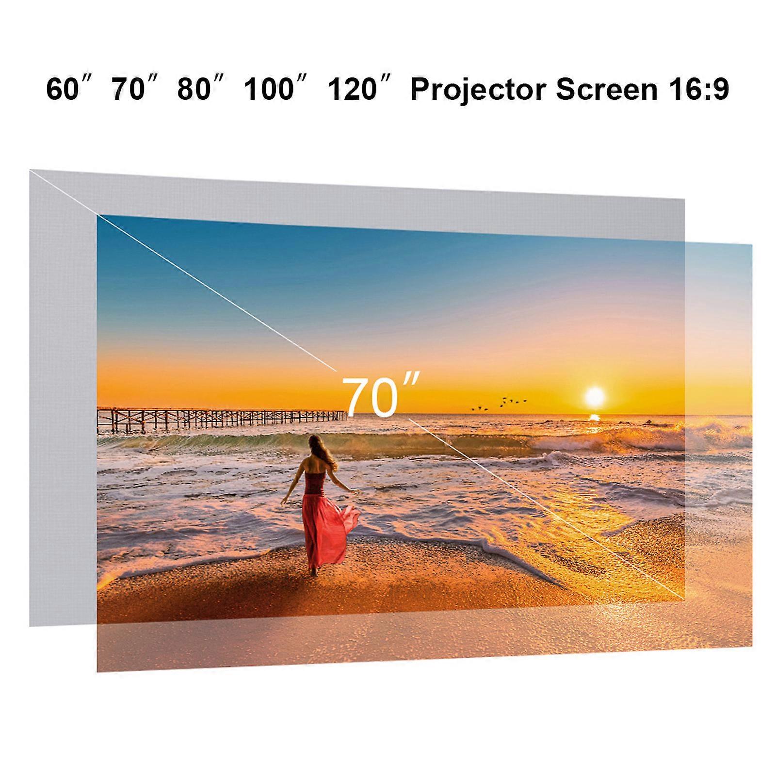 80 inch 16:9 HD Portable Projector Screen Foldable Frameless Wall Mountable for Home Theater Office Movies