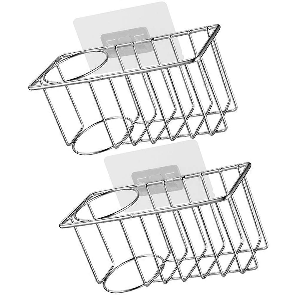 Kitchen Sponge Holder Multi-Function Stainless Steel Drain Rack Storage For Sponges And Brushes 2Pcs