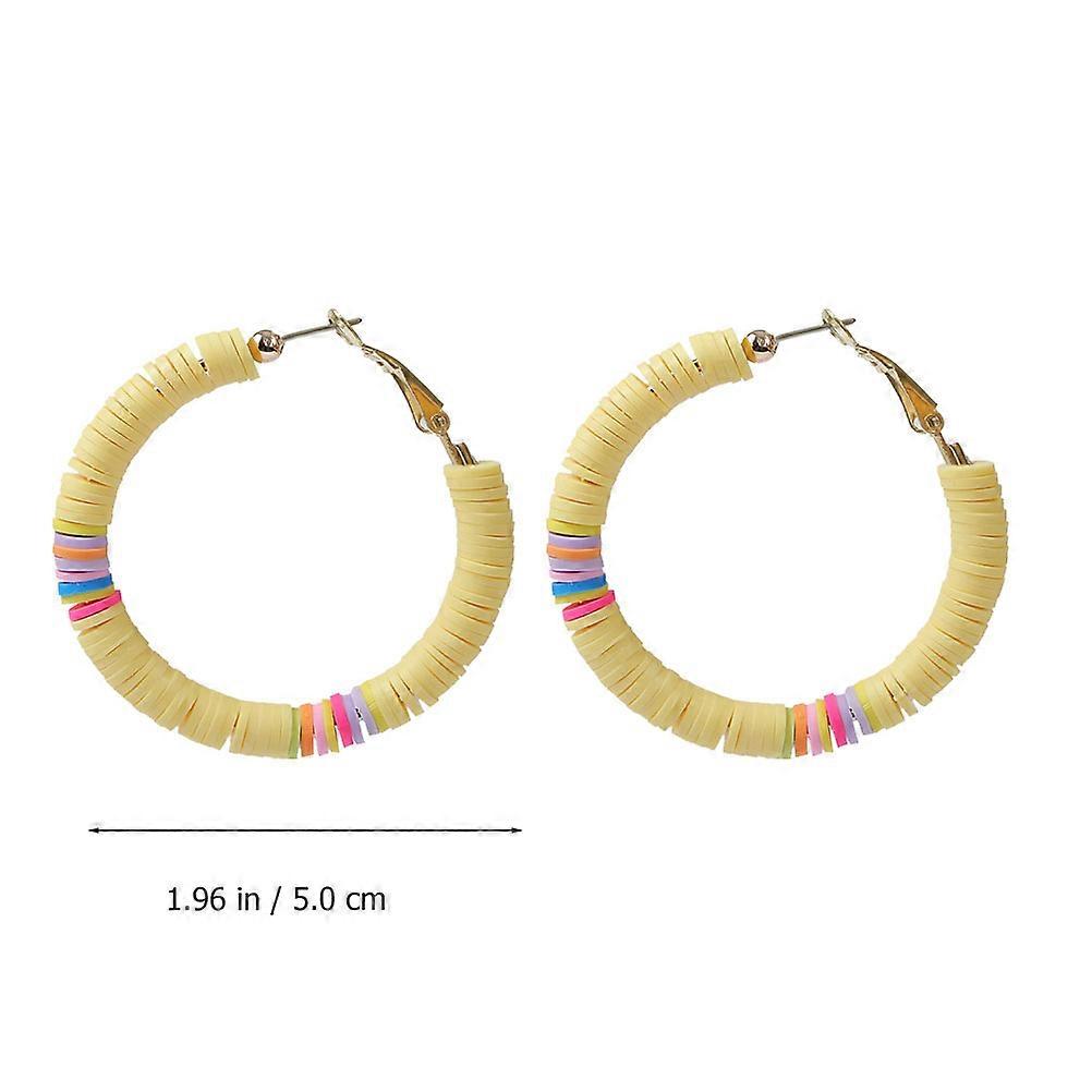 Drop Earrings Colorful Dangle Statement Stylish Polymer Clay Stack Ear Drop for Women Vacations 1Pair