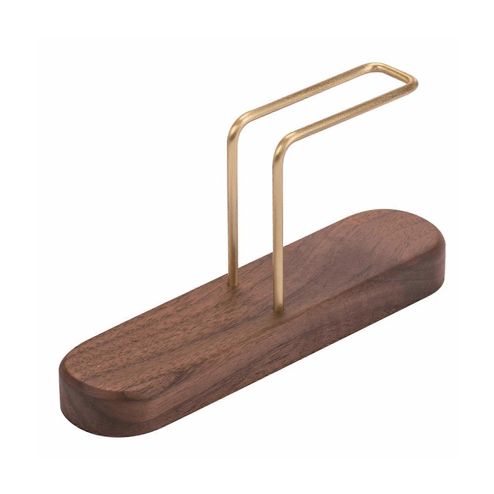 Wood Filter Paper Holder Rack with Compartments, Walnut Coffee Filter Stand for Desktop Decoration and Space Saving Storage