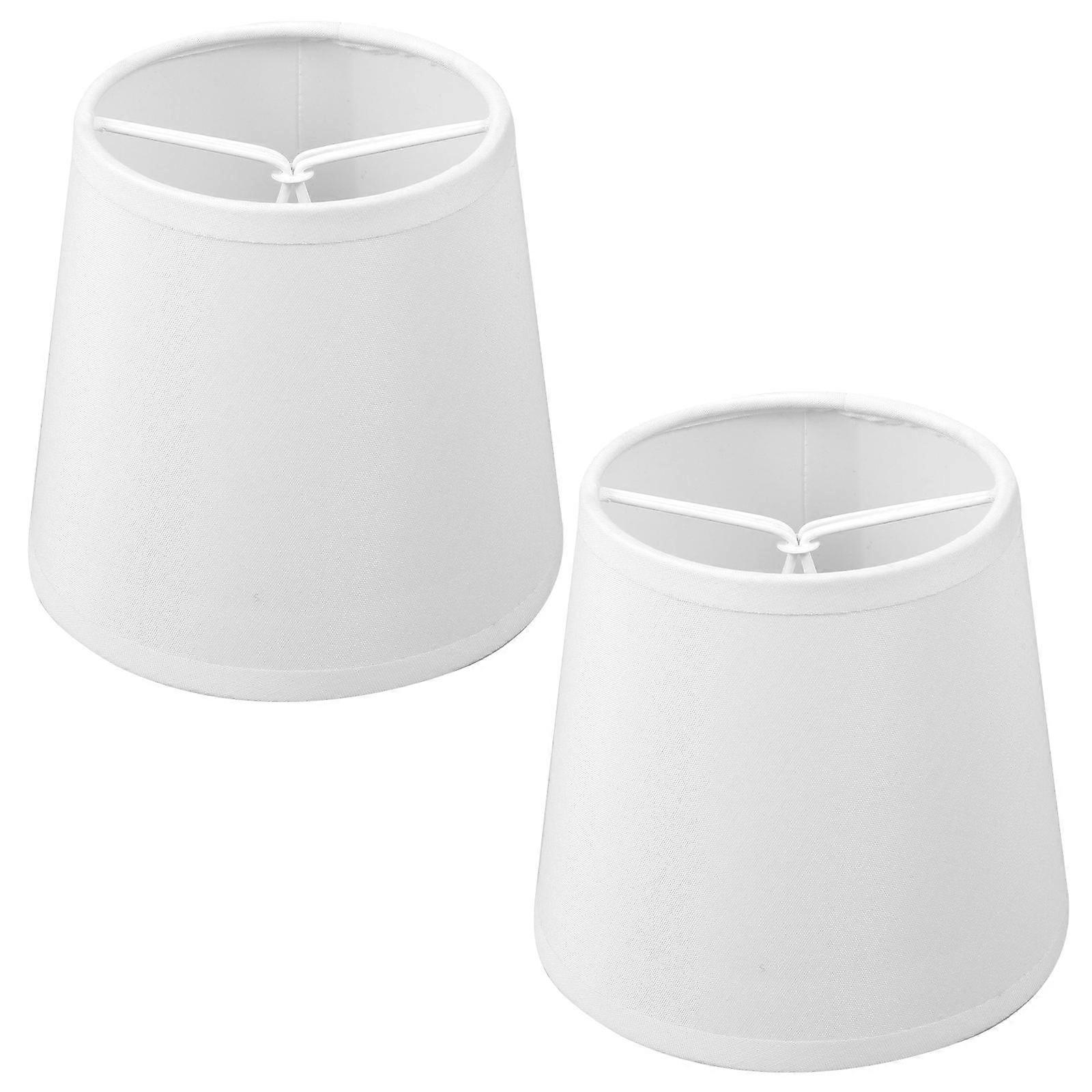 Desk Lamp Shade Fabric Lampshade for Table Lamps Round Bell Shape Simple and Classic Style Dimming Brightness 2Pcs