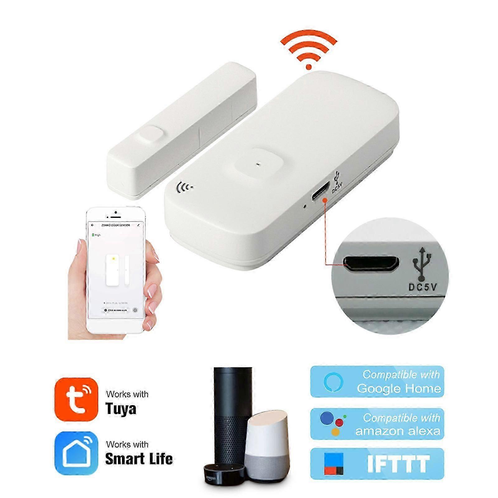 2025 Latest Model WIFI Door Sensor Tuya APP Control Door Window Opening Security