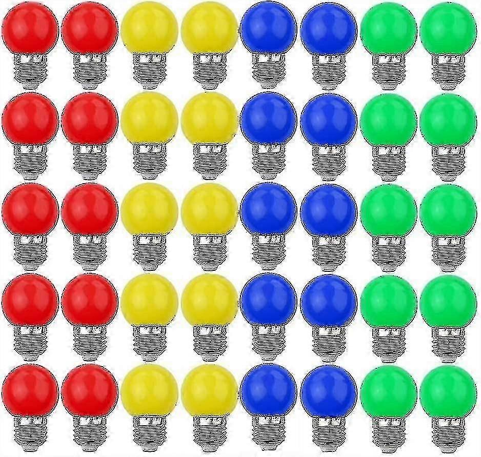 40X لمبات LED ملونة E27 ديكور وتصميم خفيف 240 لومن AC220V-240V مصباح الديكور ألوان مختلطة أحمر أصفر أزرق أخضر [EQ